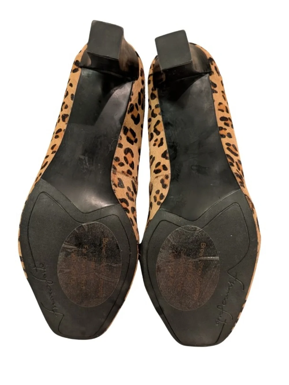 Franco Sarto Leopard Print Pumps in Tan and Black |  Ladies size 10
